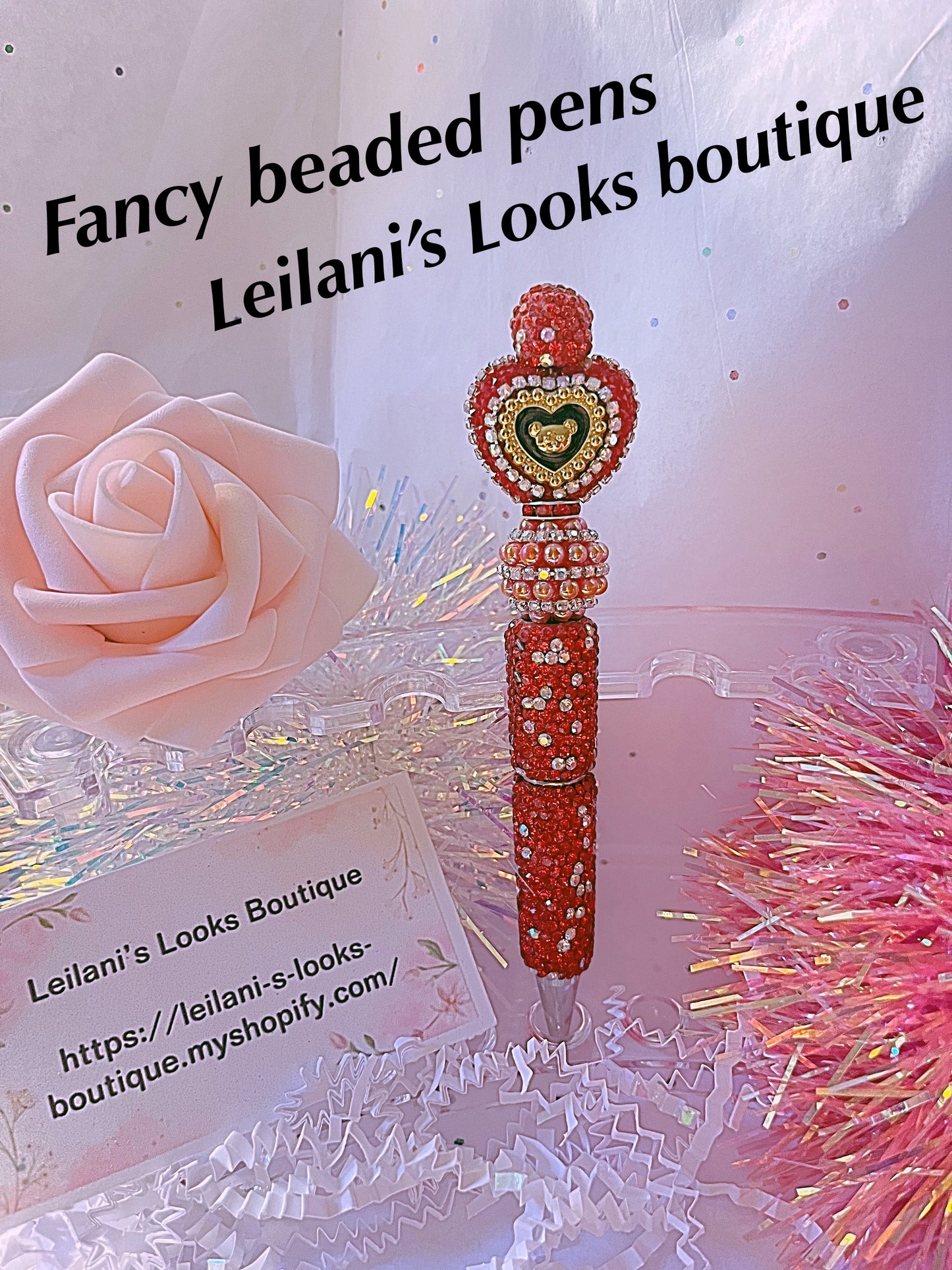 Beaded Pens, Fancy pens, Acrylic beads, rhinestones pens, journal pens, gift ideas