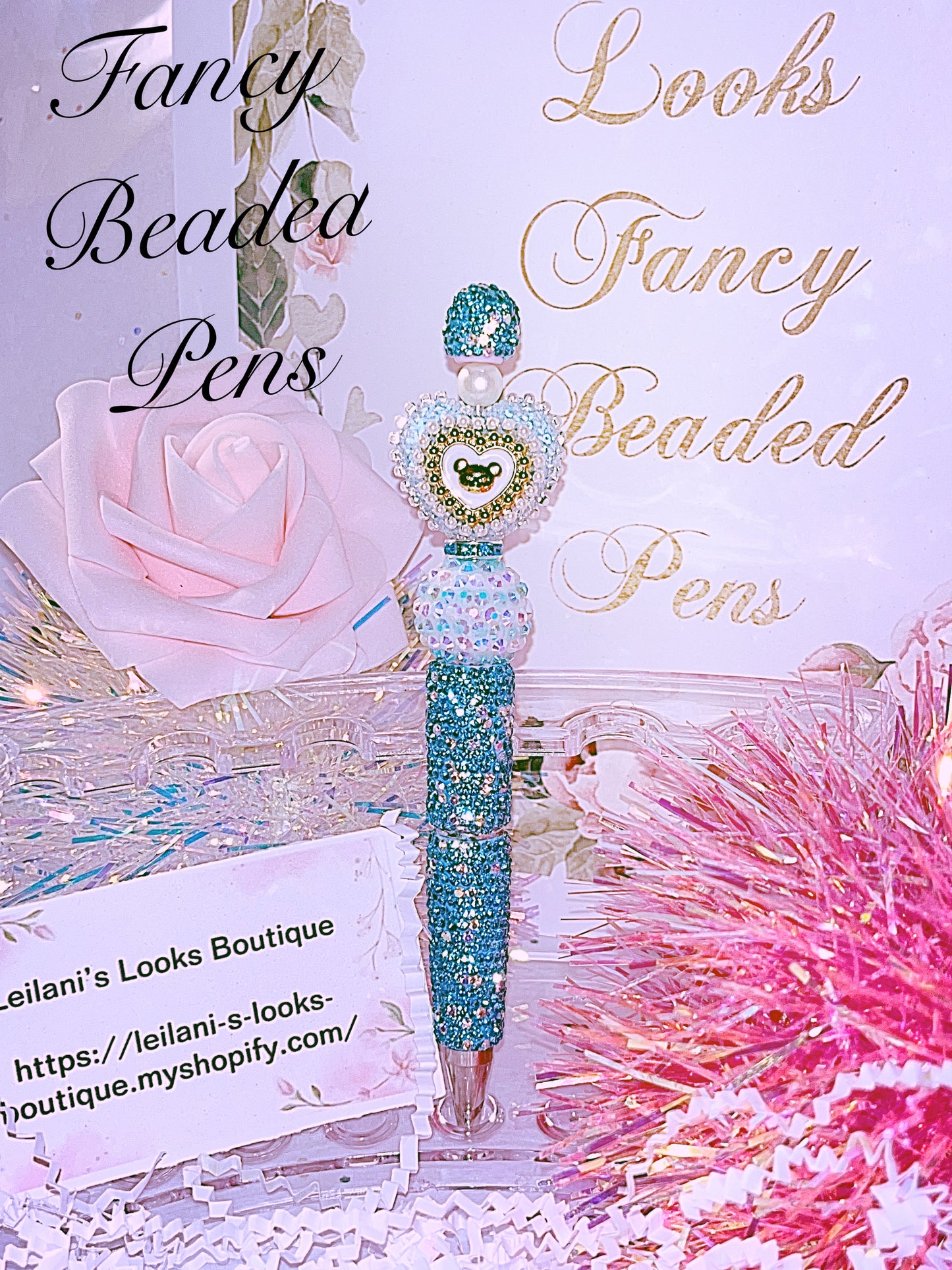 Beaded Pens, Fancy pens, Acrylic beads, rhinestones pens, journal pens, gift ideas