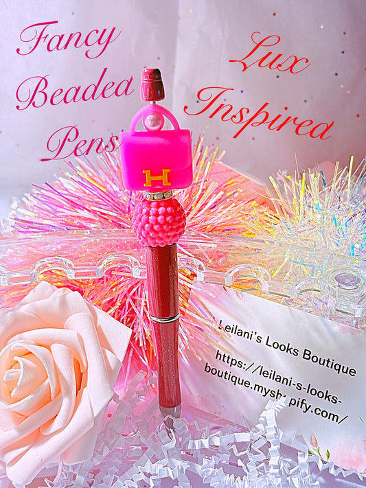 Beaded Fancy Beaded Pens,pink purse,Fancy pens, Acrylic beads, rhinestones pens, journal pens, gift ideas/pink beads