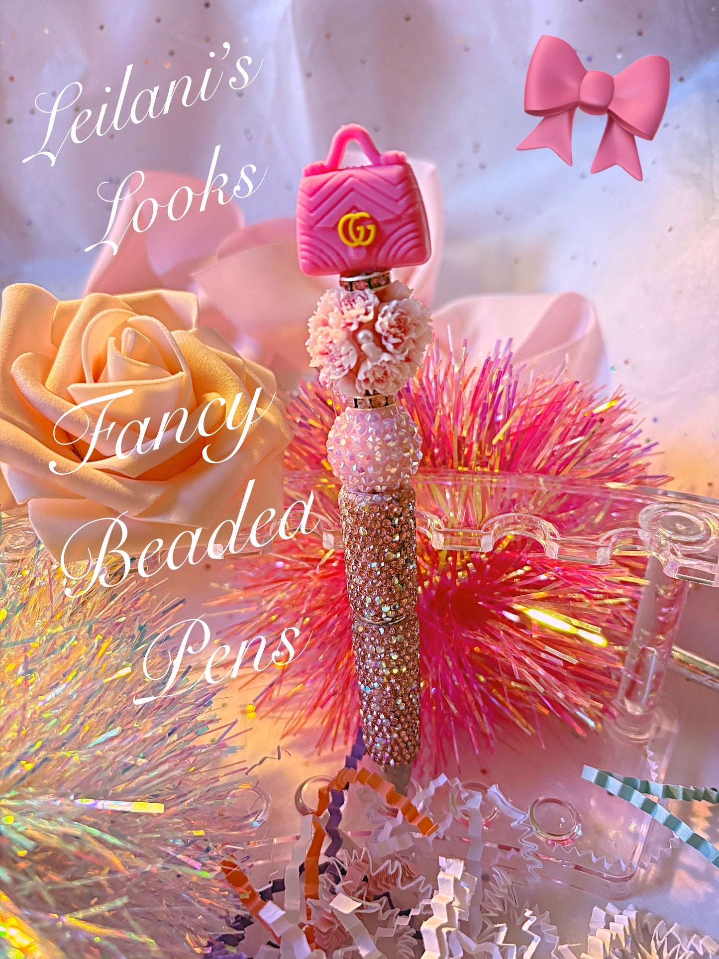 Beaded Pens, Fancy pens, Acrylic beads, rhinestones pens, journal pens, gift ideas