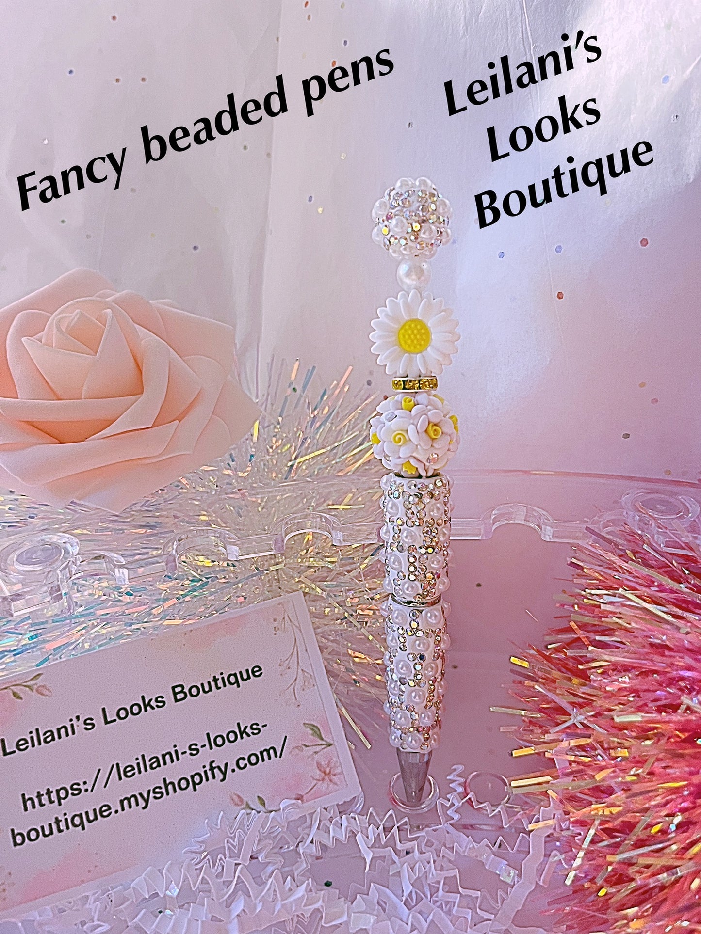 Beaded Pens, Fancy pens, Acrylic beads, rhinestones pens, journal pens, gift ideas