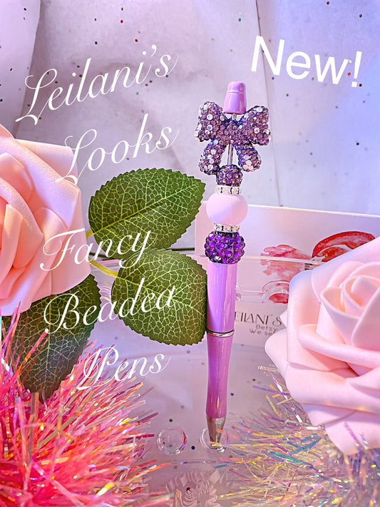 Beaded Pens, Fancy pens, Acrylic beads, rhinestones pens, journal pens, gift ideas, purple pen