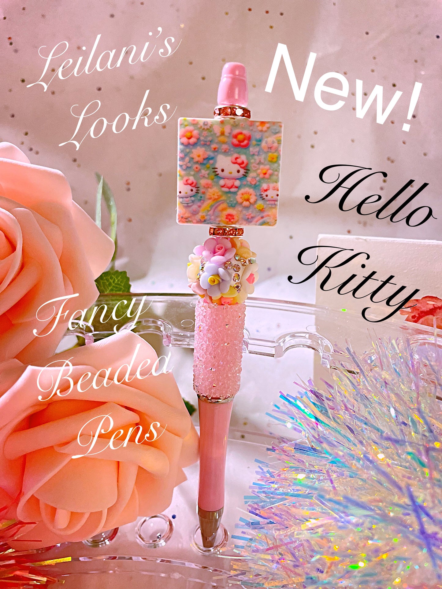 Beaded Pens, Fancy pens, Acrylic beads, rhinestones pens, journal pens, gift ideas