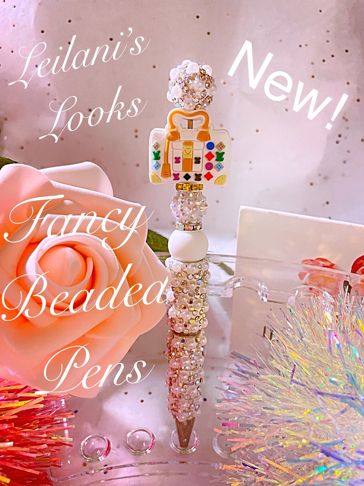 Beaded Pens, Fancy pens, Acrylic beads, rhinestones pens, journal pens, gift ideas