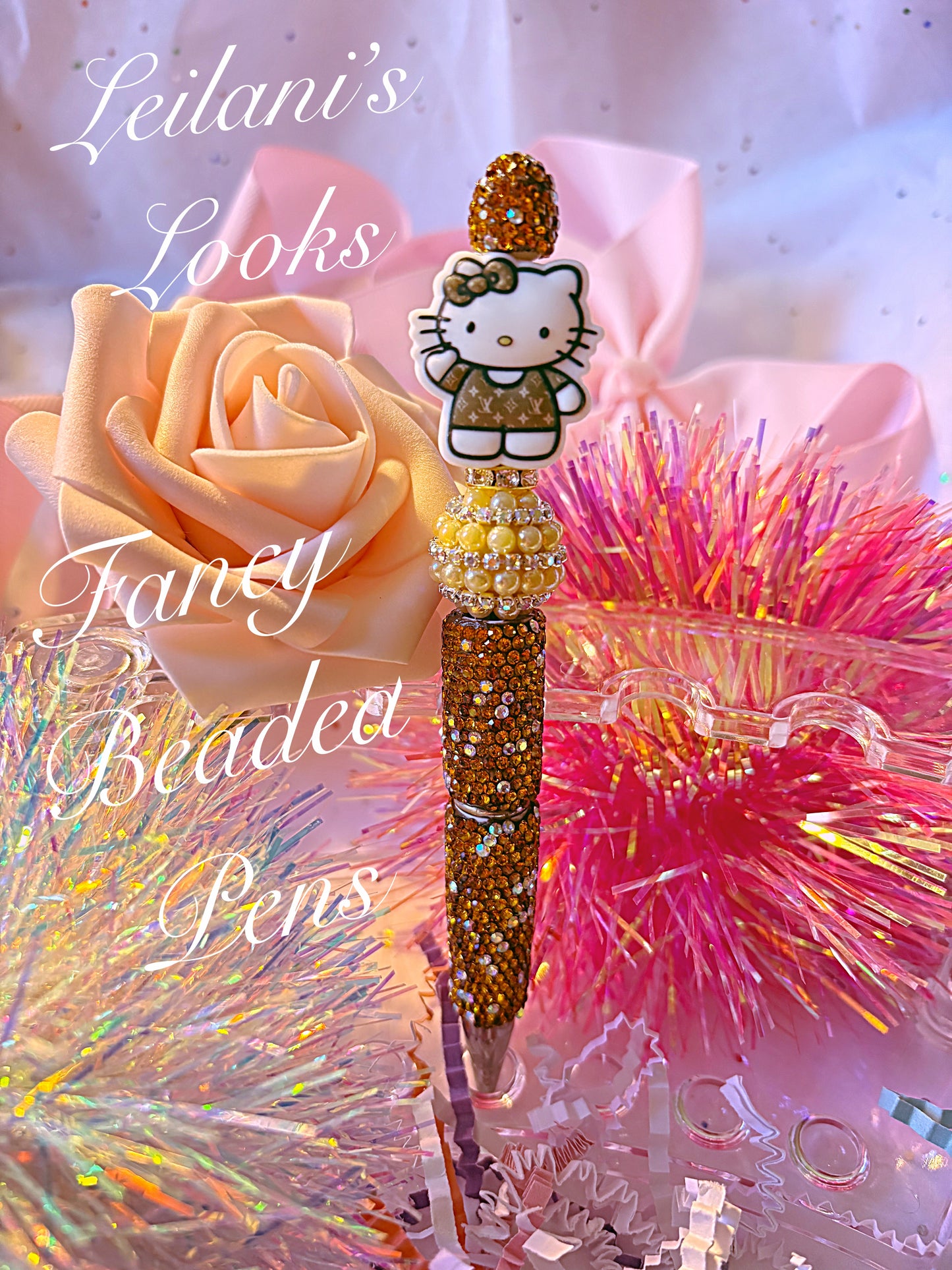 Beaded Pens, Fancy pens, Acrylic beads, rhinestones pens, journal pens, gift ideas