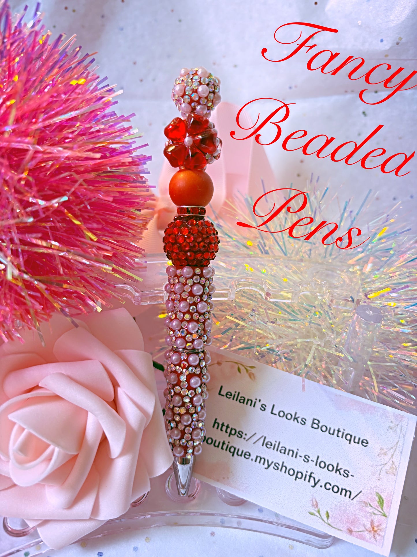 Beaded Pens, Fancy pens, Acrylic beads, rhinestones pens, journal pens, gift ideas